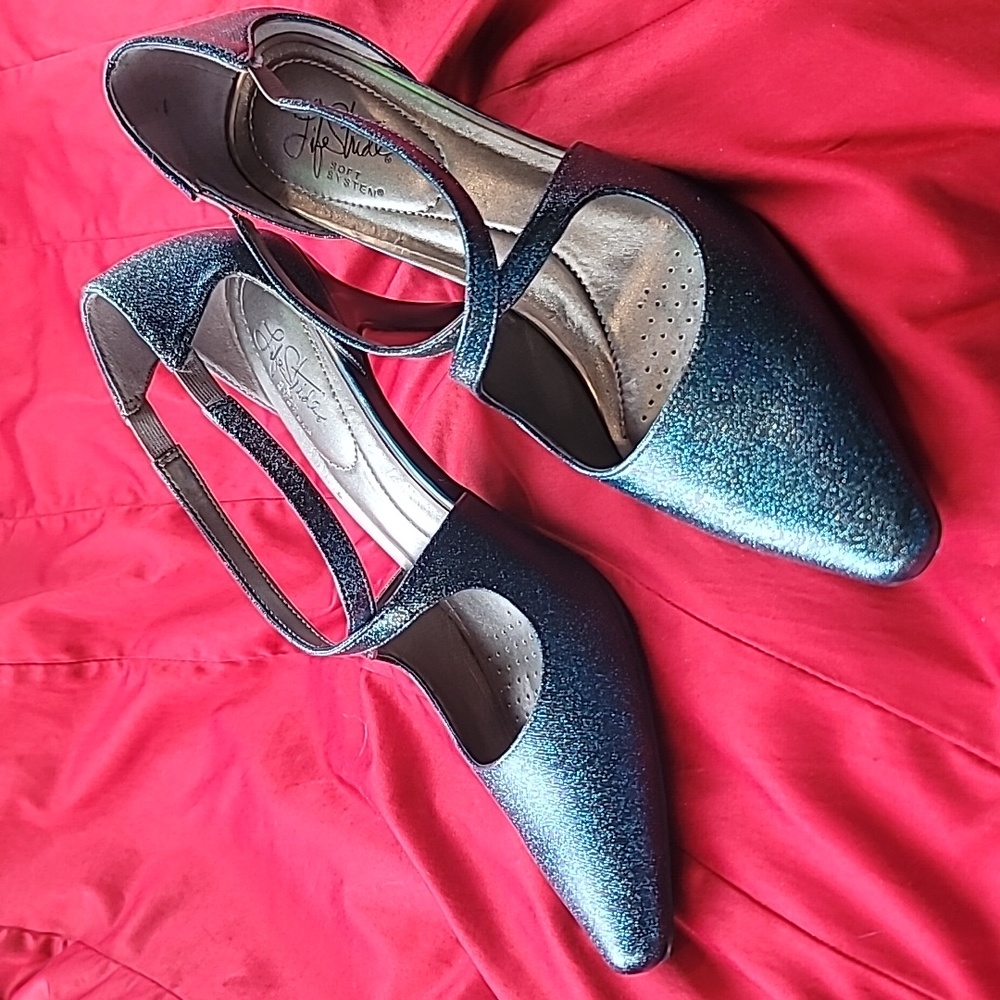 Custom dyed turquoise metallic glitter glam irridescent heel DATE NIGHT